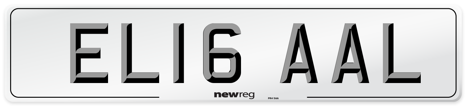 EL16 AAL Number Plate from New Reg
